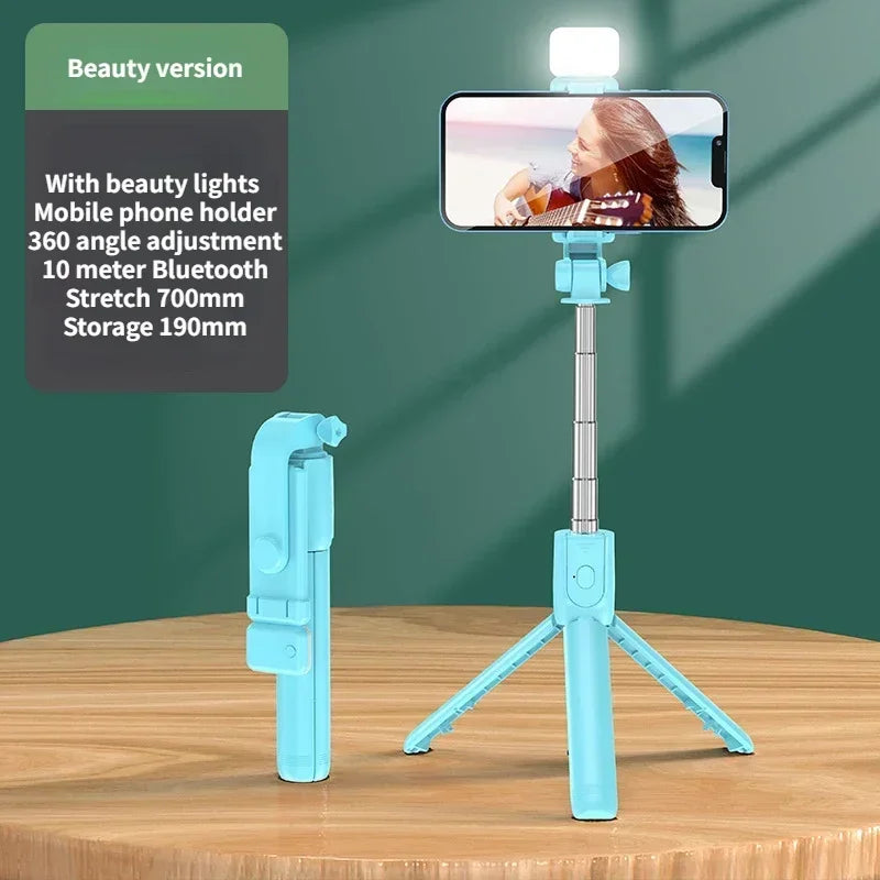 Skorter | Wireless Selfie Stick Tripod with Light, Bluetooth Remote for iPhone, TikTok Live Streaming