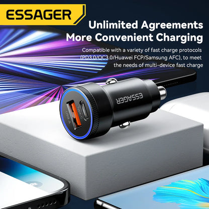 Skorter | 54W USB Car Charger, 5A Fast Charge QC 3.0, SCP AFC, 30W USB Type C Quick Charging