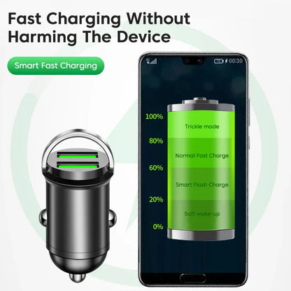 Skorter | 200W Mini Dual Ports USB Car Charge - Fast Charging