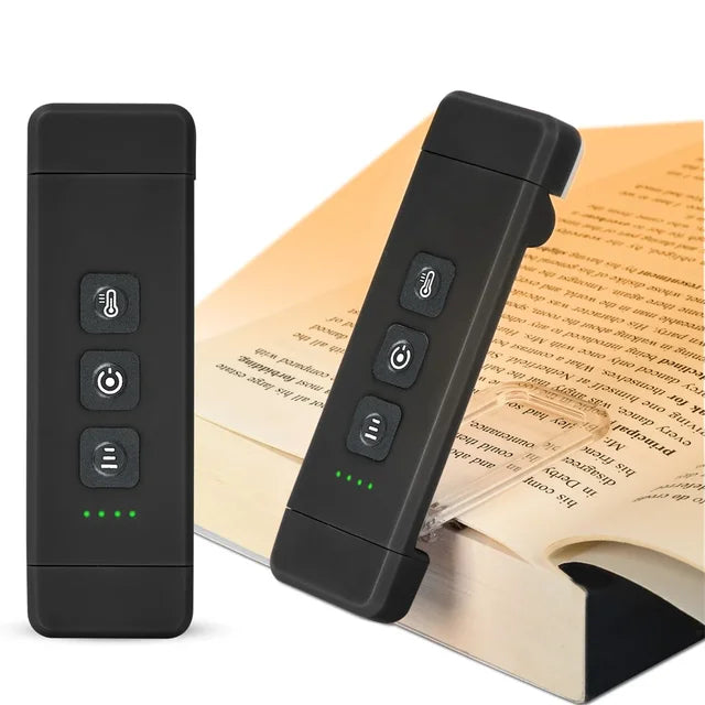 Skorter | Clip-on book light, USB rechargeable reading light with timer, portable LED bookmark light for bedside & desk