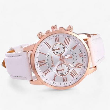 Skorter | Camille Womens Waterproof Leather Strap Watch 42mm