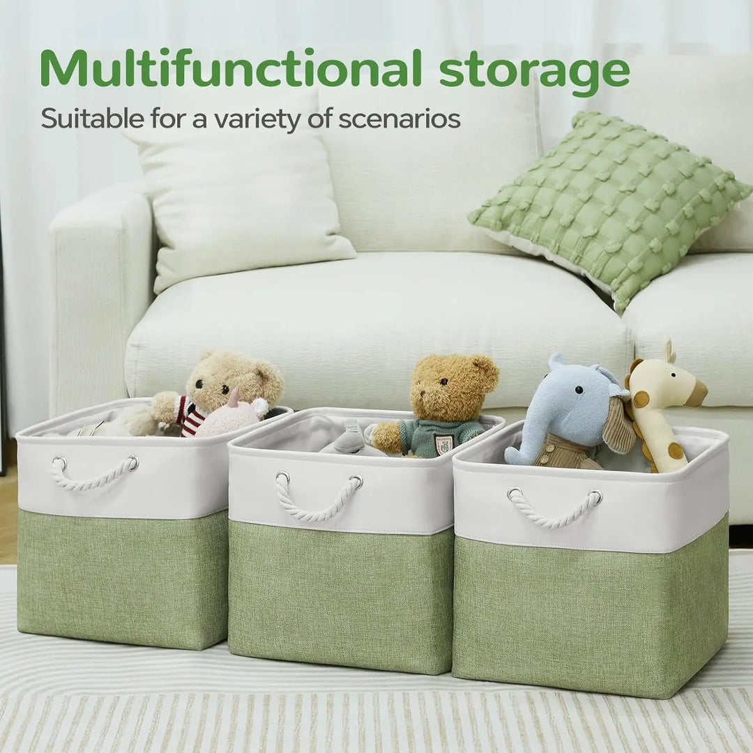 Skorter | Set of 6 Foldable Fabric Cube Storage Boxes with Rope Handle ...