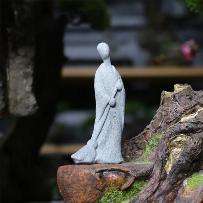Skorter | Buddha Stone Statue Small Buddhist Monks Tibetan Buddhism Figures Zen Garden Ornament Meditation Home Aquarium Decoration