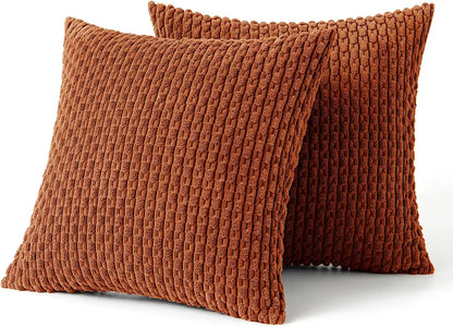 Skorter | Boho Ribbed Corduroy Cushion Cover – Stylish Striped Decorative Pillowcase for Sofa or Bed