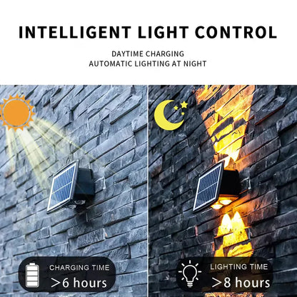 Skorter | Solar LED outdoor wall light with up & down effect – Modern wall lighting for garden and terrace