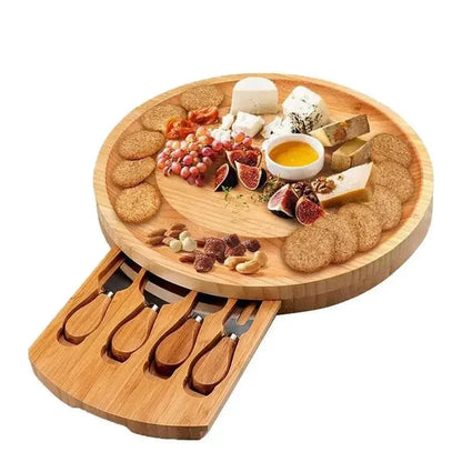 Skorter | CheeseMate – Round Bamboo Cheese Board