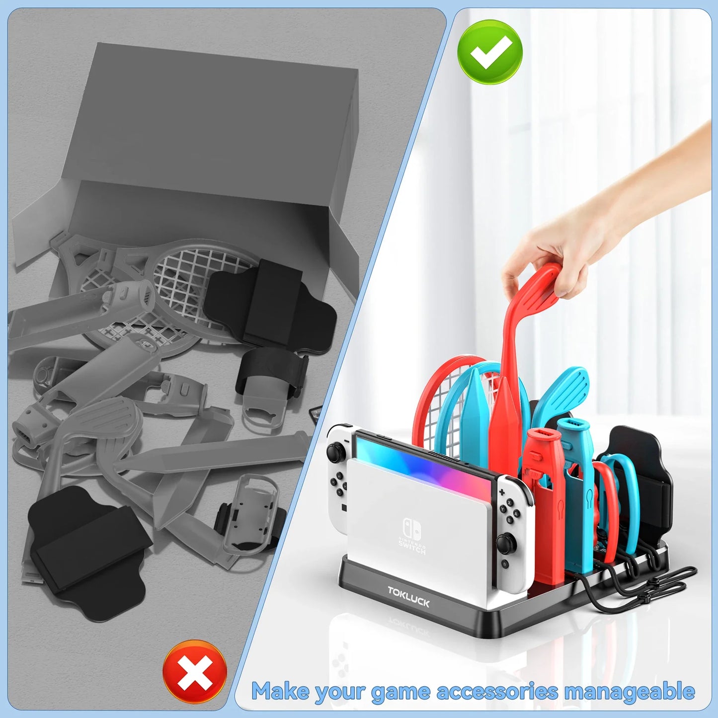 Skorter | All-in-One Sports Game Accessories Kit for Switch/Switch Storage Stand Set