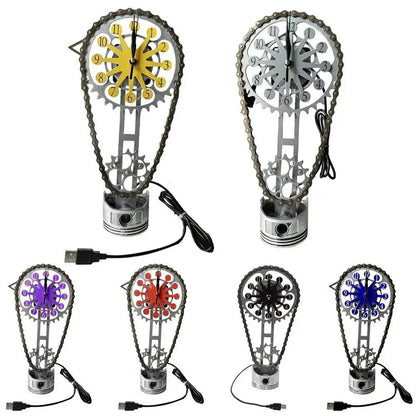 Skorter | Klockkedja med urverk - Tyst roterande bordsklocka