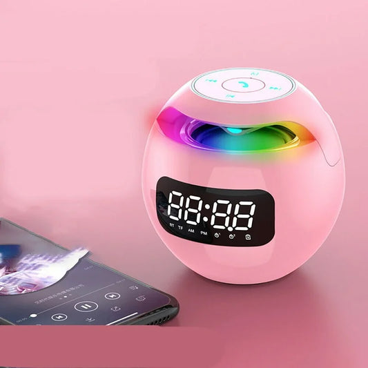 Skorter | Digital LED Alarm Clock with Bluetooth Speaker & Colorful Night Light – Motion Sensor, Rechargeable, 5W Sound