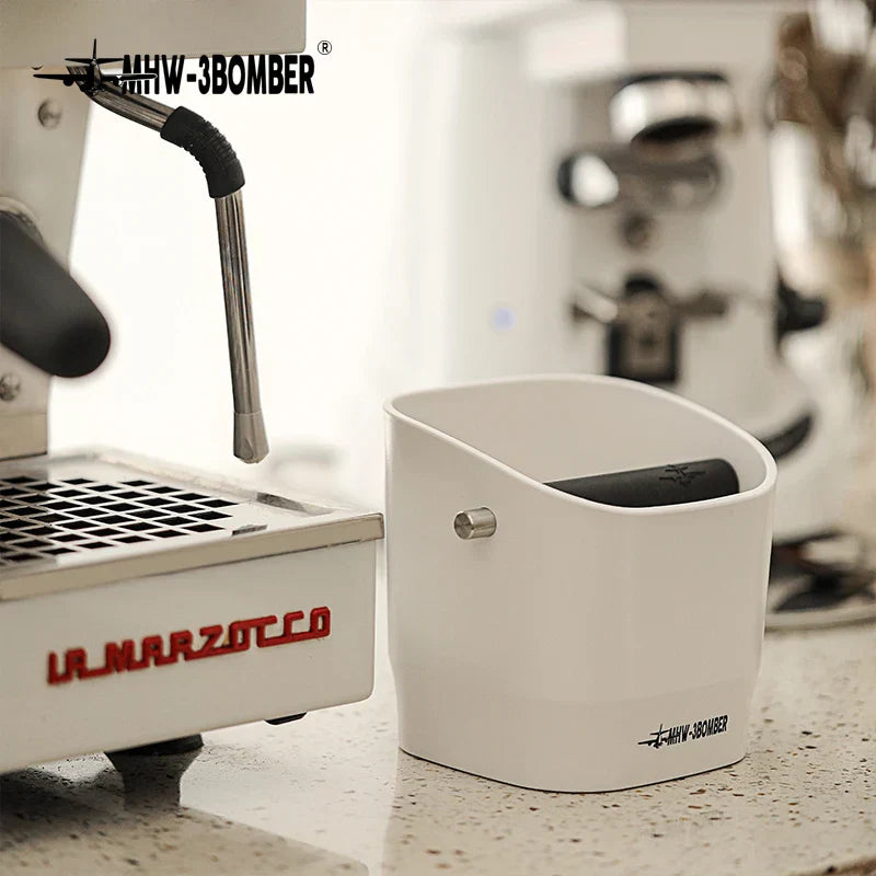 Skorter | 0.9–1.2 l Espresso knock box, detachable knock bar and non-slip base, square coffee grounds waste, barista desktop accessories