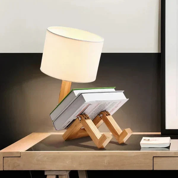 Skorter | Wooden Table Lamp with Book Holder – Modern Design for Your Home