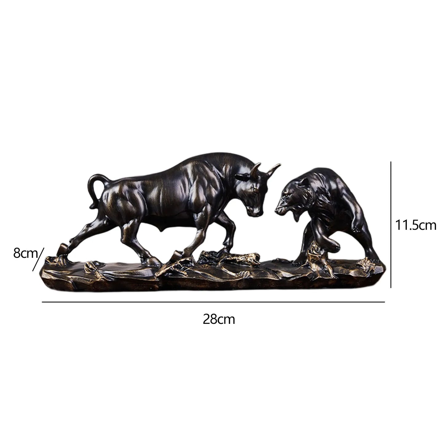 Skorter | Feng Shui Bear and Bull Statue, Bull Figure, Collection Cow Sculptures Animal