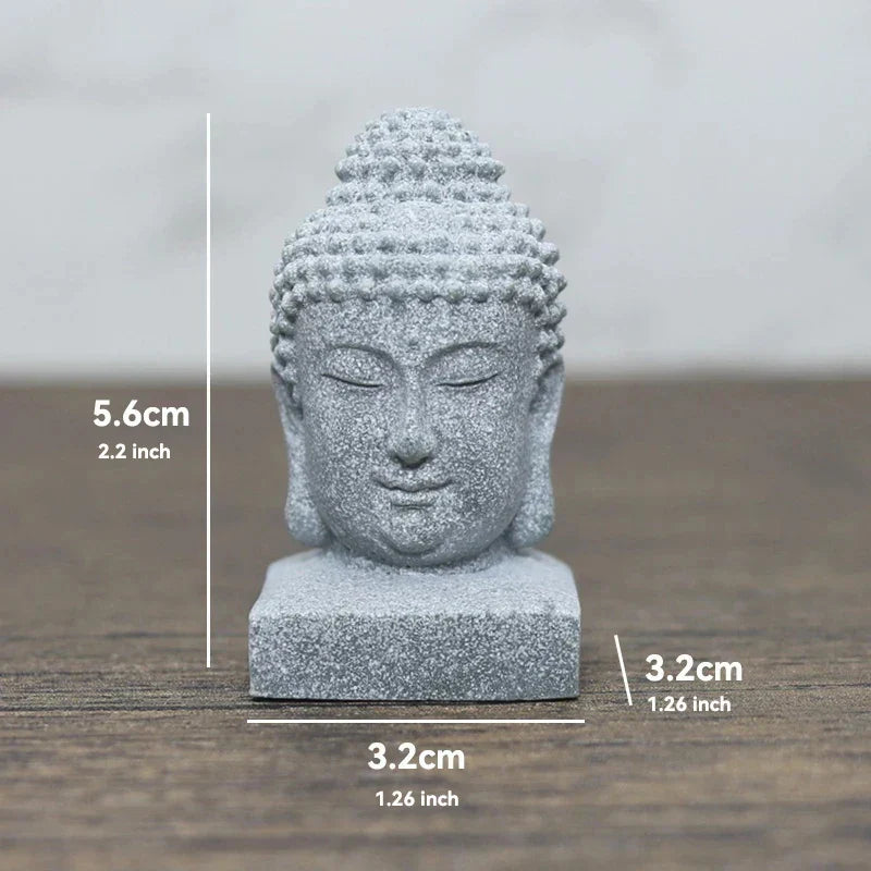 Skorter | Buddha Stone Statue Small Buddhist Monks Tibetan Buddhism Figures Zen Garden Ornament Meditation Home Aquarium Decoration