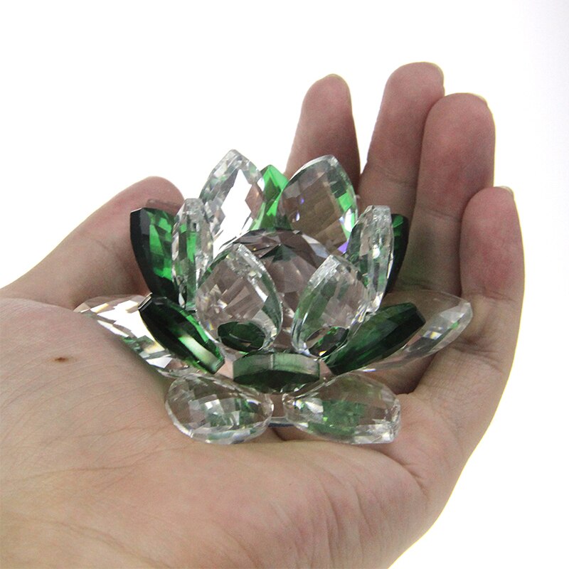 Skorter | Crystal Lotus Flower Craft Glass Paperweight Home Decoration Ornaments Figures Home Wedding Party Decor Gifts Souvenir