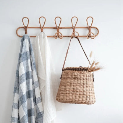 Skorter | Children's Perennial Rattan Wall Hook Organizer - 3 & 5 Hooks