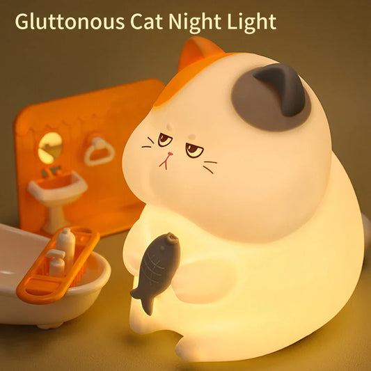 Skorter | Gluttonous Cat Night Light - Fun Silicone Clap Lamp