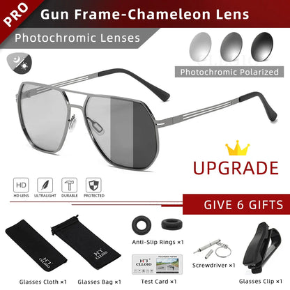 Skorter | Unisex Photochromic Polarized Sunglasses  - Anti-Glare Driving Eyewear