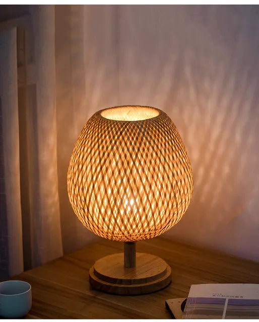 Skorter | Rattan lamp - Stepless dimmable basket lamp for bedroom and living room decoration