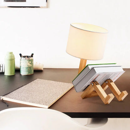 Skorter | Wooden Table Lamp with Book Holder – Modern Design for Your Home
