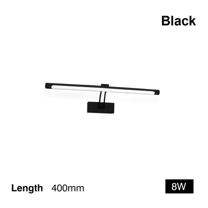 Skorter | 80-100cm LED wall lamp - Modern black/silver wall light for the bathroom, internally mounted picture light