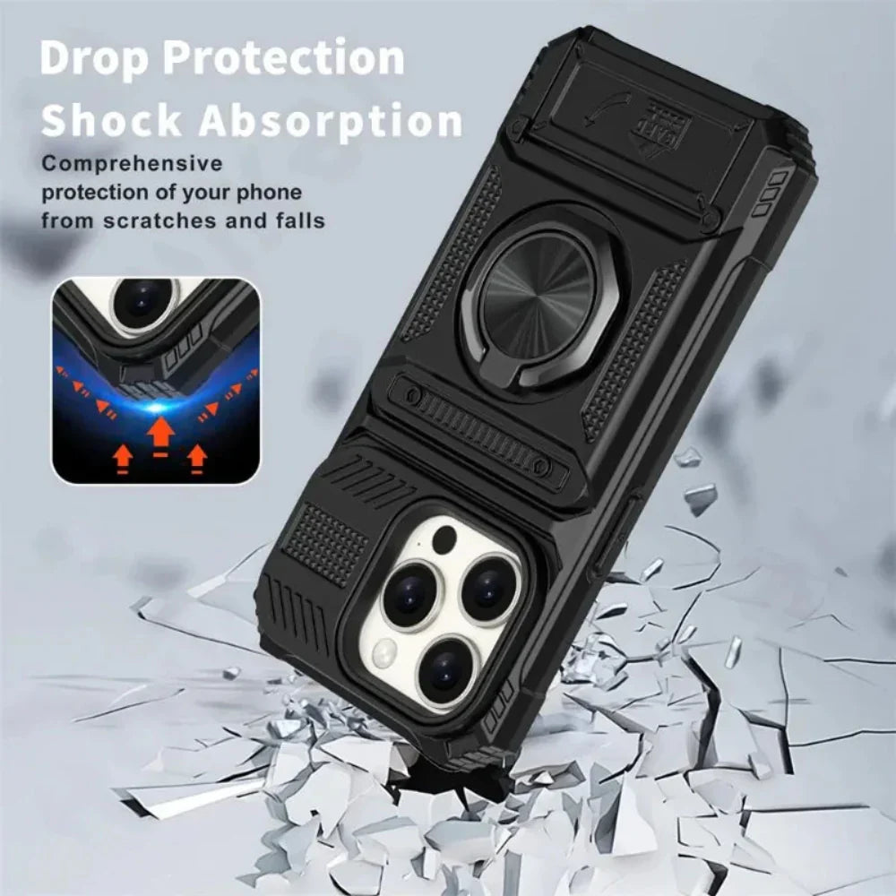 Skorter | Card Slot Protector Case with Magnetic Kickstand for iPhone