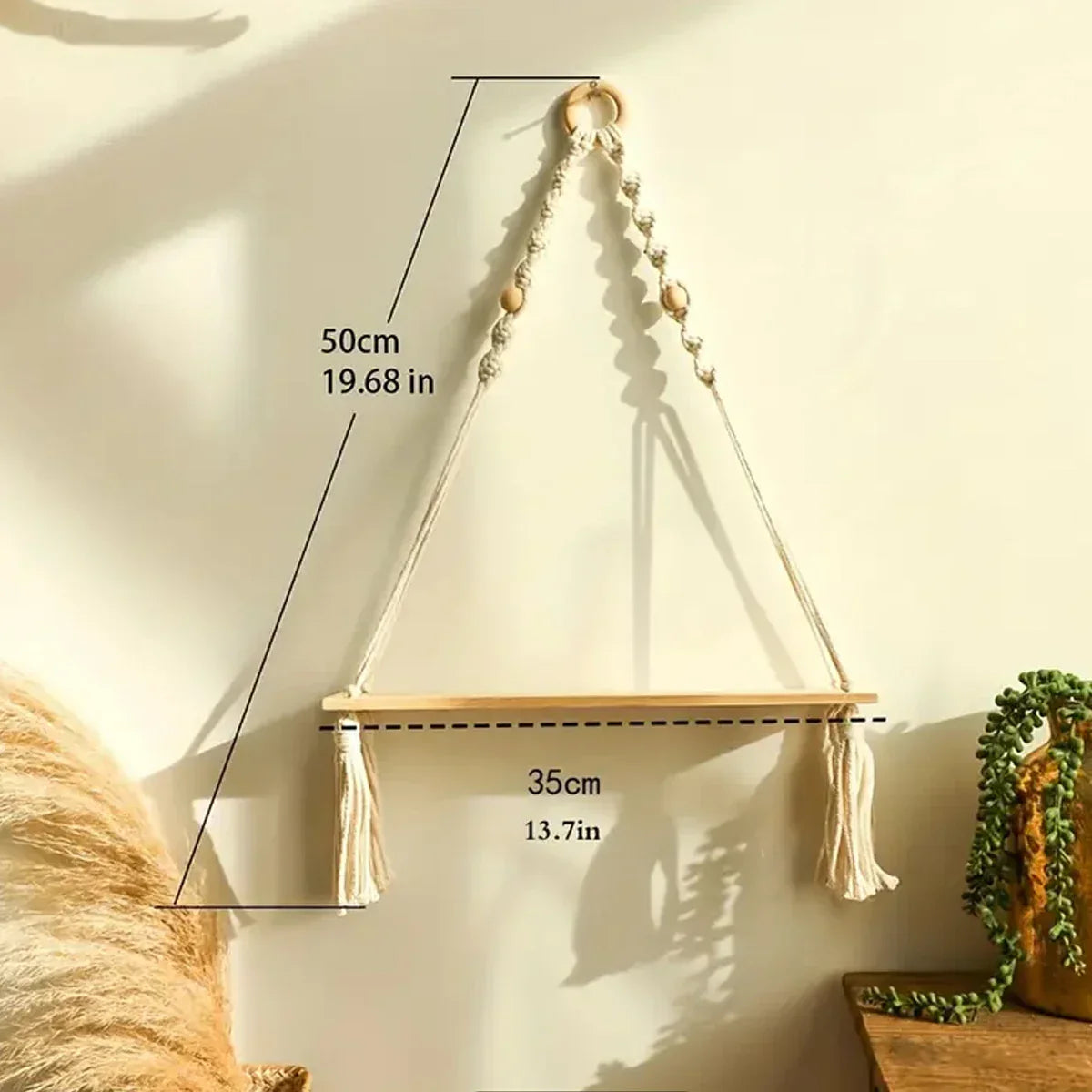 Skorter | Boho Macrame Shelf Rustic Decor