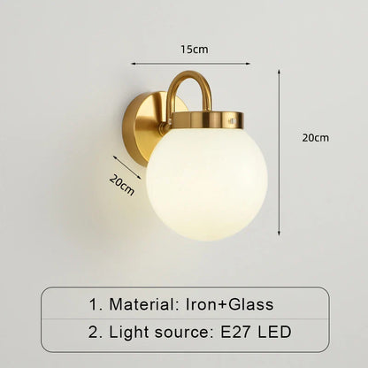Skorter | ModernWall - Nordic LED Wall Lamp with Glass Dome for Atmospheric Indoor Lighting