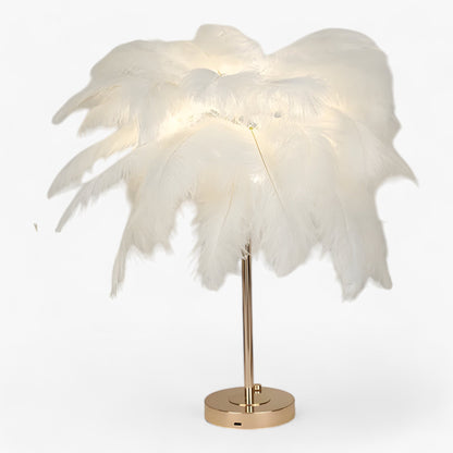 Skorter | FeatherGlow | Table lamp with touch control - LED with feathers for weddings and room decoration