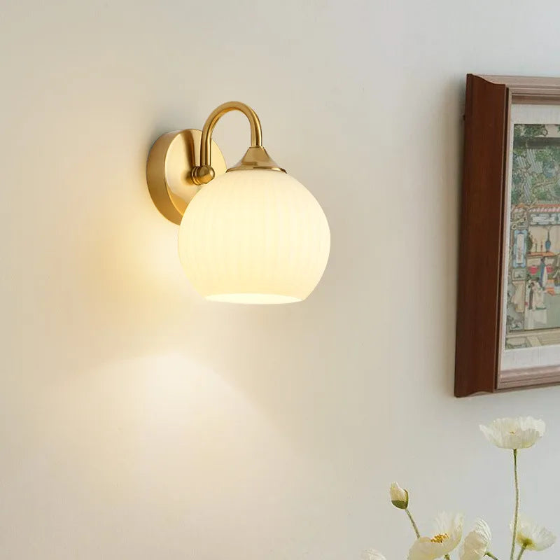 Skorter | ModernWall - Nordic LED Wall Lamp with Glass Dome for Atmospheric Indoor Lighting