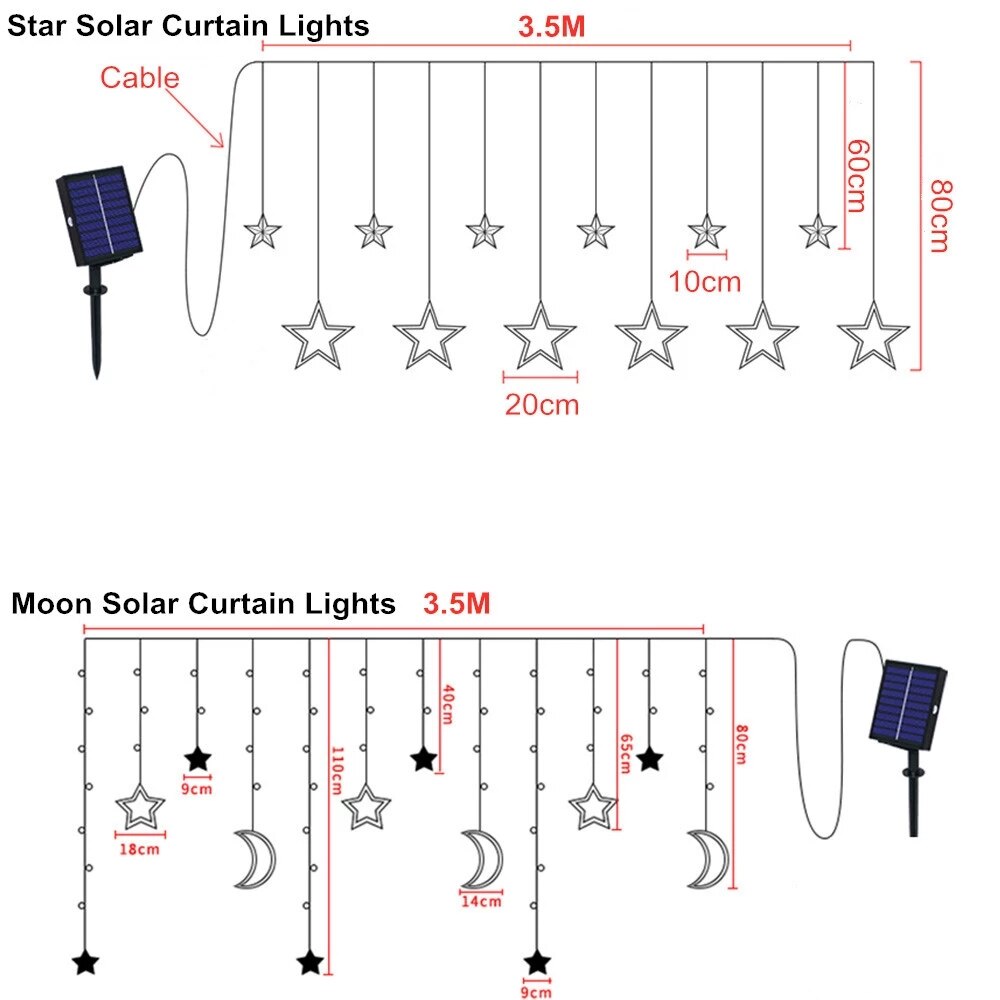 Skorter | Solar Moon Star Lamp LED String Lights Decoration