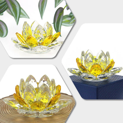 Skorter | Crystal Lotus Flower Craft Glass Paperweight Home Decoration Ornaments Figures Home Wedding Party Decor Gifts Souvenir