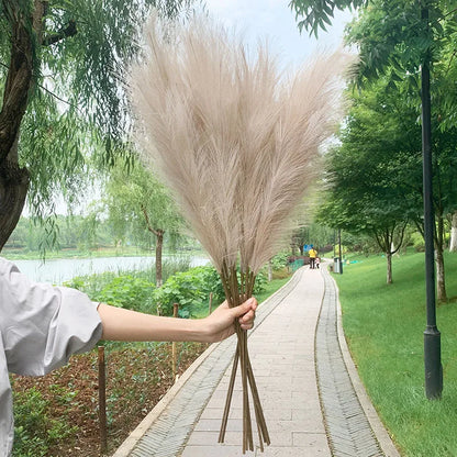 Skorter | 5 pieces 100 cm Artificial Pampas Grass Dried Flower Bouquet Wedding Party Decoration Home Room DIY Artificial Plants Decoration Supplies