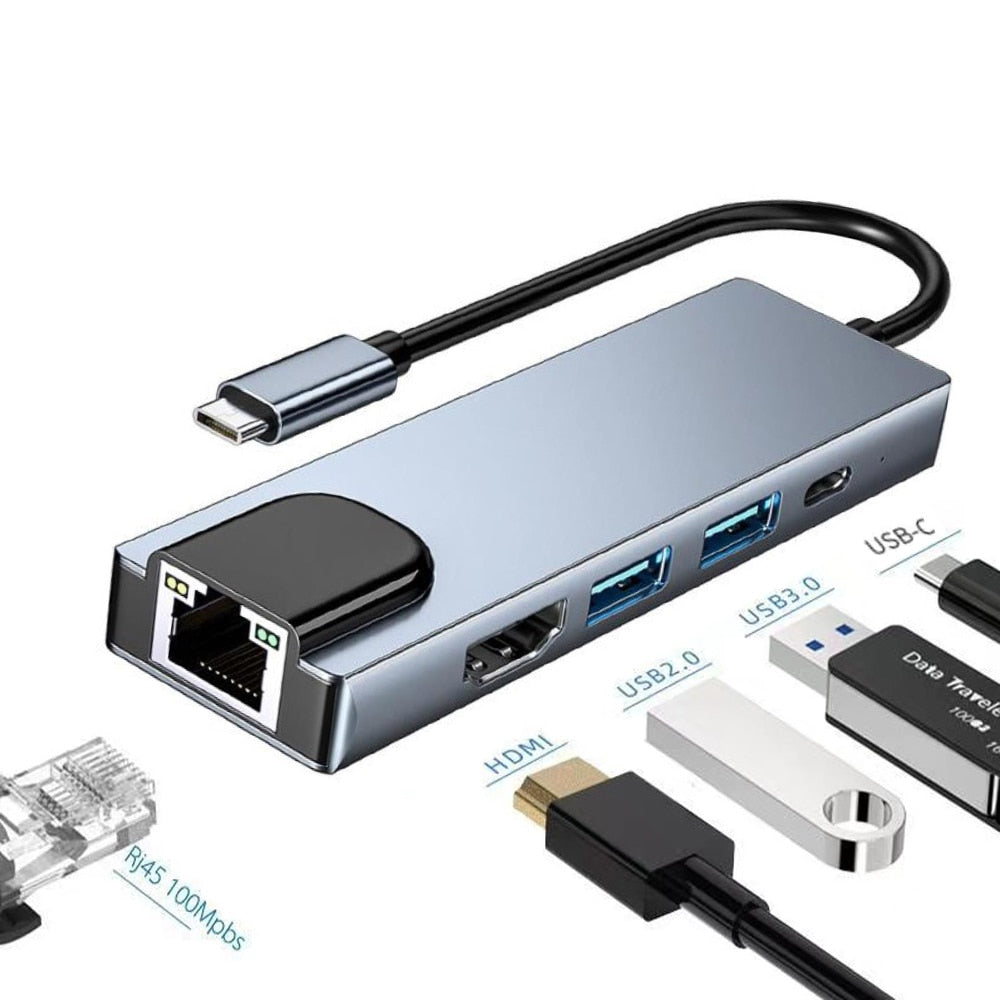 Skorter | Thunderbolt 3 USB-C Hub with HDMI, PD, SD/TF for MacBook Air M1 and iPad Pro