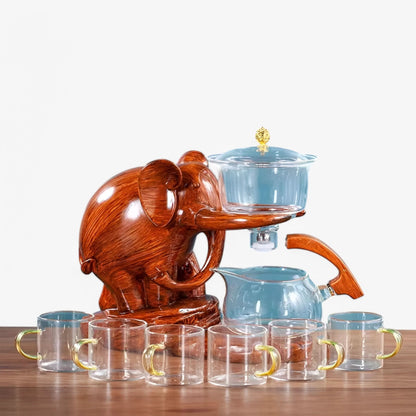 Skorter | Elephant Glass Tea Set with Heat-Resistant Pot