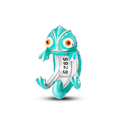 Skorter | 925 Silver Golden Leopard Charms Beads Colorful Chameleon Rhinoceros Lion Scarab Cat Pendant Compatible with Original Pandora Bracelet Jewelry