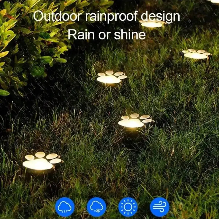 Skorter | Solar lamp in paw print design – LED garden lighting in multicolor for outdoor use