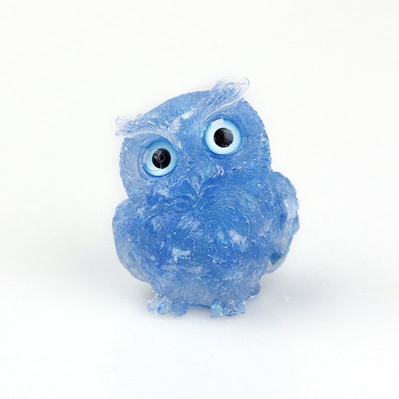 Skorter | Natural Crystal Owl Figurine: Handmade Collector's Item