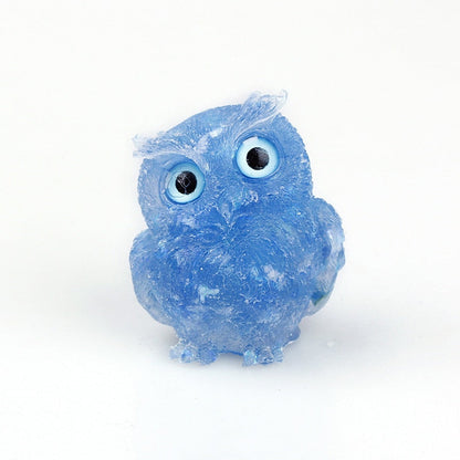 Skorter | Natural Crystal Owl Figurine: Handmade Collector's Item