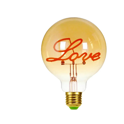 Skorter | RetroLED - Vintage Table Lamp with Wooden Base and LED Lamp with Inscription