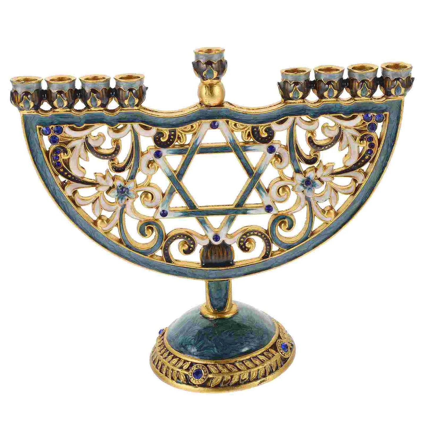 Skorter | Auriona Menorah Candle Holder | Chanukah Candelabrum & Table Decoration | Wedding & Holiday Decoration | Luxurious Elegance