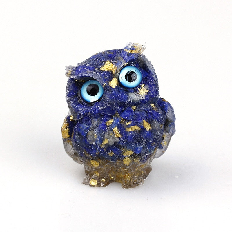 Skorter | Natural Crystal Owl Figurine: Handmade Collector's Item