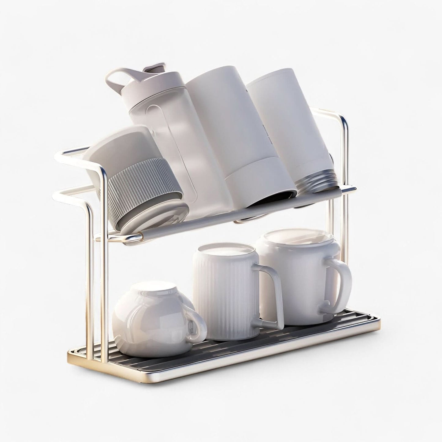 Skorter | Double Layer Stainless Steel Cup Rack for Kitchen