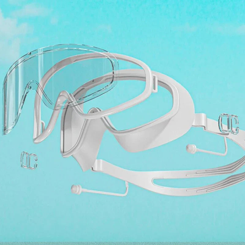 Skorter | High-Quality Large Frame Swimming Goggles - Anti-fog/ Waterproof HD Eyewear for Adults and Kids