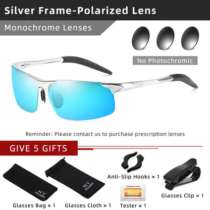 Skorter | Aluminum Photochromic Polarized Sunglasses Men’s Day Night Anti-Glare UV Chameleon Eyewear