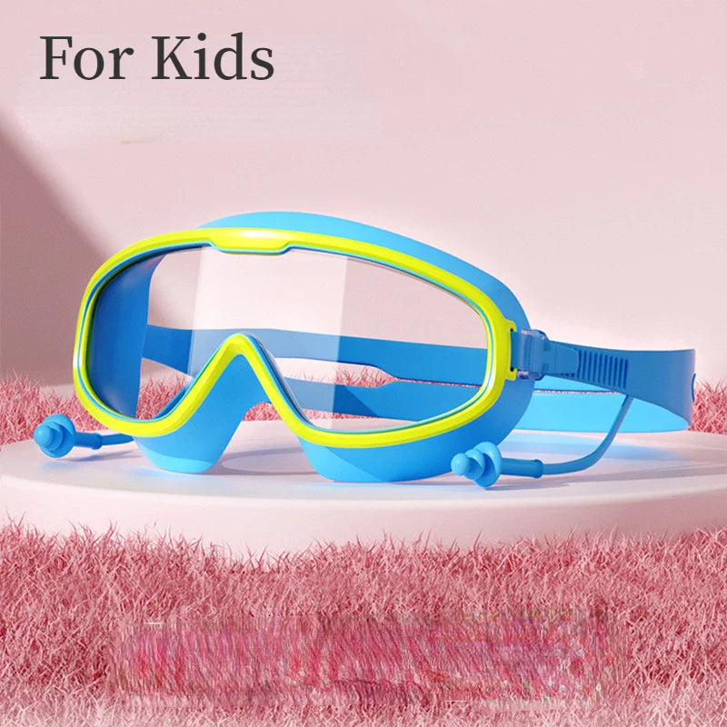 Skorter | High-Quality Large Frame Swimming Goggles - Anti-fog/ Waterproof HD Eyewear for Adults and Kids