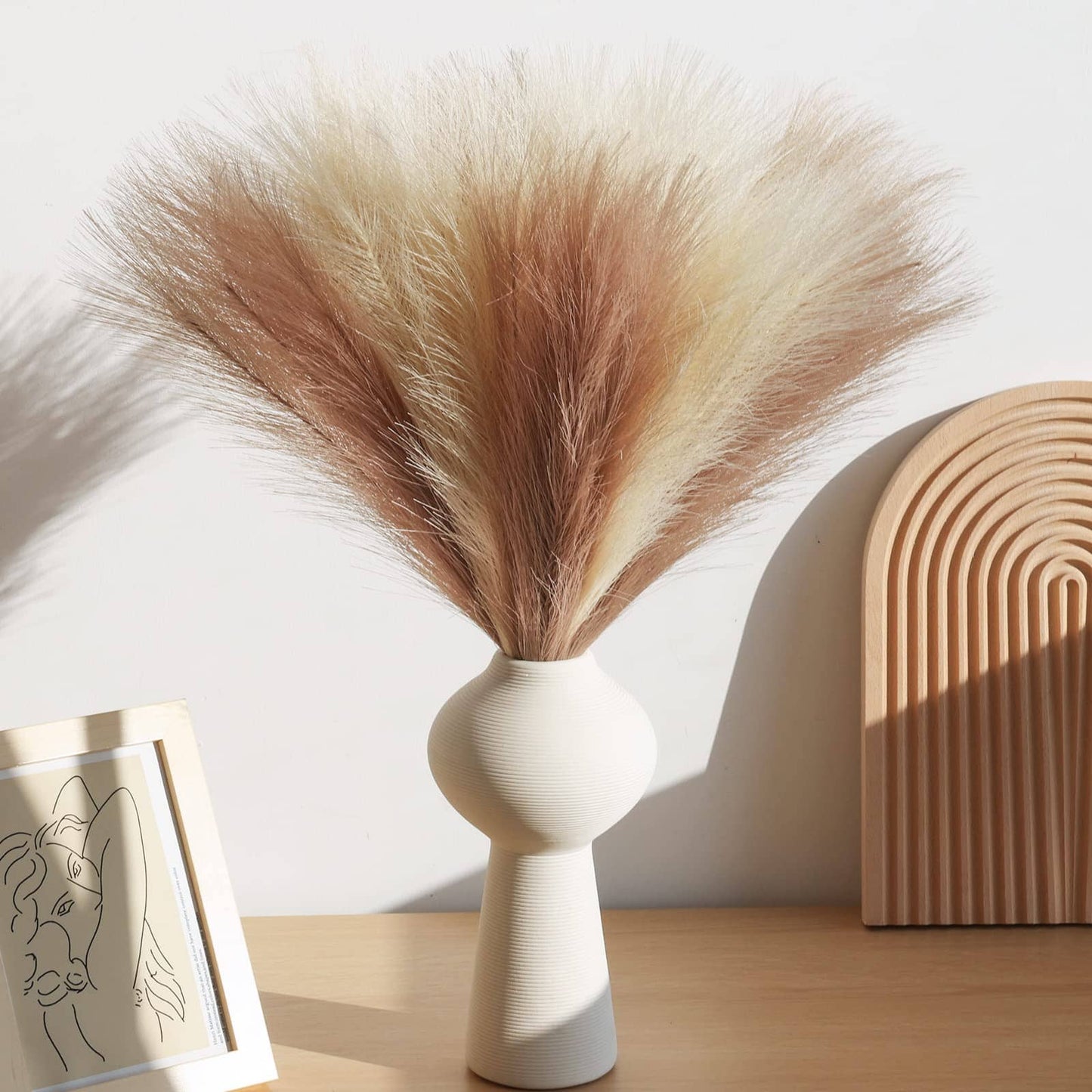 Skorter | 20 Pieces Bohemian Fluffy Artificial Pampas Grass Colorful