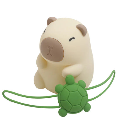 Skorter | Capybara with Turtle Backpack Nightlight - 7-Color Dimmable Silicone Lamp