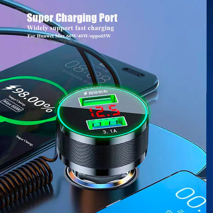 Skorter | 150W USB Car Charger Adapter - Fast Charge with 3-in-1 Cable