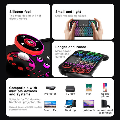 Skorter | V8 Mini Wireless Keyboard - 7 Color Backlit
