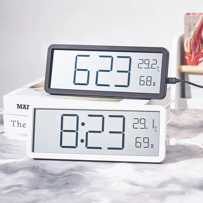 Skorter | TimeVibe Large LED Digital Wall Clock with Temperature & Humidity Display